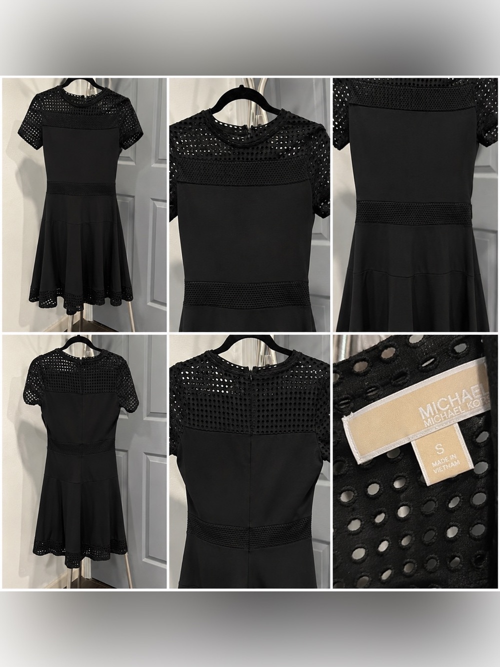 Michael Kors‎ Black Fit and Flare Midi Dress